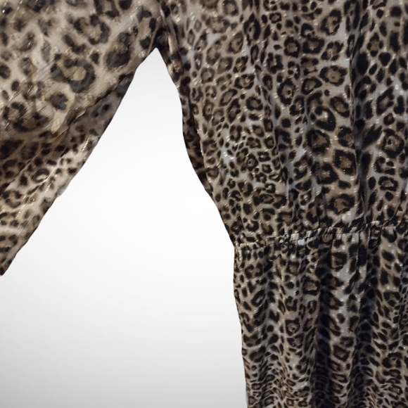 White House Black Market Leopard Soft Blouson Dress NWT - Picture 3 of 7